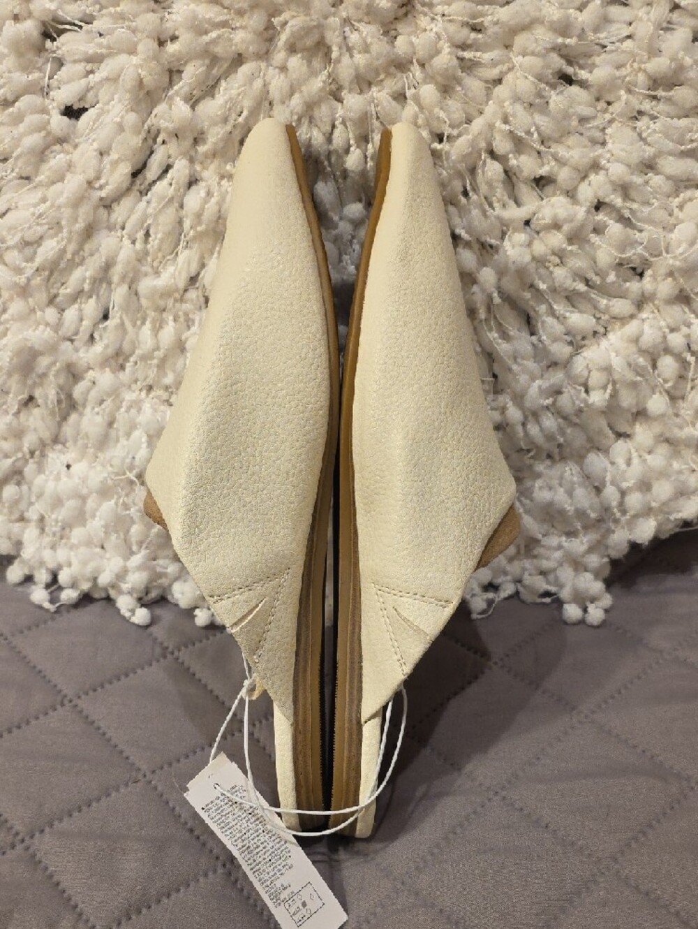 Old Navy Cream Faux Leather Slip-On Pointed Mules - Picture 6 of 16